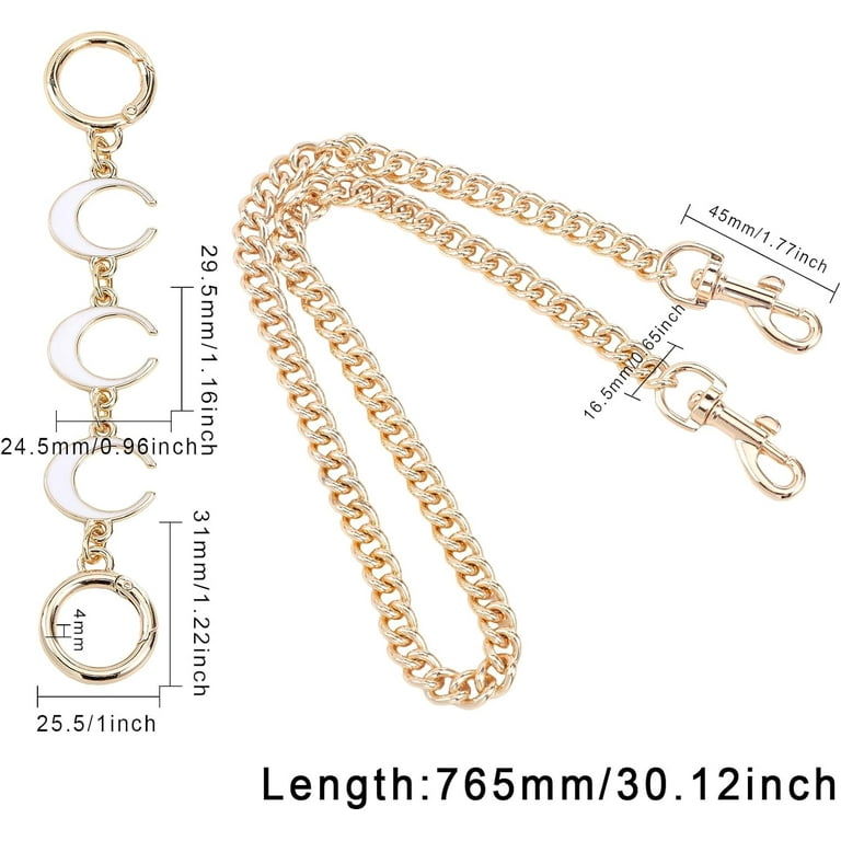 DIY 30Inch Bag Extender Purse Chain Strap Detachable Moon