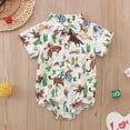 thumbnail image 2 of Baby Onesies Boy Infant Baby Boy Print Short Sleeve Romper Bodysuit Summer Casual Newborn Outfit, 2 of 8