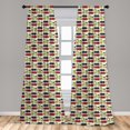 thumbnail image 5 of Ambesonne Car Curtains, Cartoon Colorful Automobiles, Pair of 28"x95", Apple Green Earth Yellow, 5 of 5