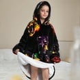 thumbnail image 2 of NIEWTR Toddler Kids Boys Girls Flannel Robes Soft Warm Hooded Bathrobes Baby Fall Winter Printed Sleepwear with Belt for Unisex Size 2-13T(B-Black,7-16 Years), 2 of 5