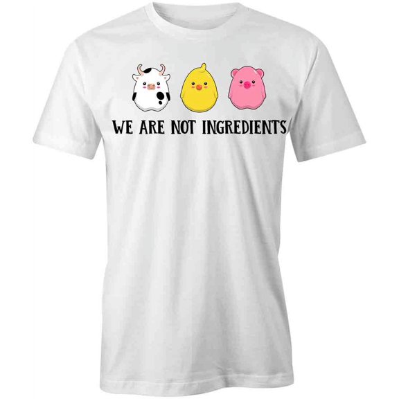 We Are Not Ingredients T-Shirt | Cute Vegetarian White Tee Gift