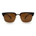 thumbnail image 5 of Polarized Hipster Fashion Half Rim Rectangle Iconic Gentlemanly Sunglasses Brown Gold - Brown, 5 of 8