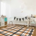 thumbnail image 3 of Area Rug 4'x6' Abstract Stripes Orange Black Grey Plaid Washable Area Rugs Non Shedding Floor Carpet Rubber Backing Non-Slip Indoor Mats for Living Room Bedroom Kitchen, 3 of 8