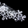 thumbnail image 5 of Jiaroswwei Women's Wedding Flower Rhinestone Faux Pearl Hair Clip Bridal Hair Comb Jewelry, 5 of 7