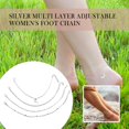 thumbnail image 2 of LILELIS Ankle Bracelet Silver Layer Women Anklet Adjustable Chain Beach, 2 of 8