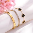 thumbnail image 4 of Pulseras MPRAINBOW, set floral de 3 piezas chapado en oro de 18K, 4 of 6