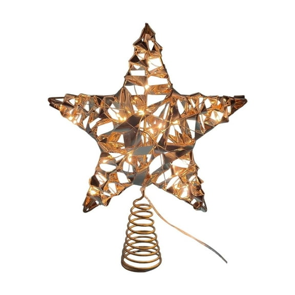 YIMWNYI Three-Dimensional Christmas Tree Top Star, Iron Christmas Decorations, Glittering LED Light Ornament, Festive Holiday Decor, Durable and Sturdy Design, Christmas Tree Topper