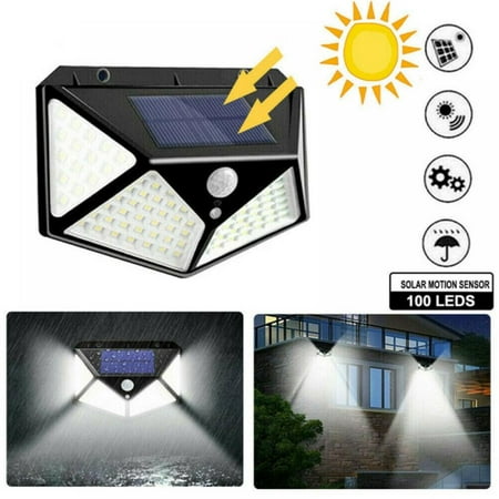 

DABOOM 100 Lights Solar Four-sided Wall Light (1pc)Solar Lights Outdoor Solar Motion Sensor Lights 3 Lighting Modes IP65 Waterproof Solar Powered Wall Lights