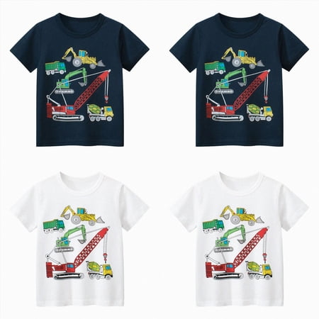 Boys Graphic T-Shirt 4-Pack Printed Short Sleeve Crewneck Tees for Kids 2–10 Graphic Tees Kids