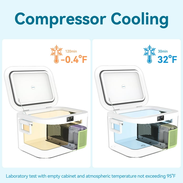 B BINGI Portable Car Refrigerator Cooler 13.5 Quart 12V/24V DC 110