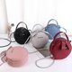thumbnail image 5 of KAIYANG Bolso de piel sintética, bolso de hombro redondo, bolso de mano, bolso de almacenamiento para mujer (gris claro) Gris claro, 5 of 5