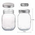thumbnail image 2 of Mason Jars YINGERHUAN de vidrio transparente de 480 ml con tapas de metal plateado, 2 of 8
