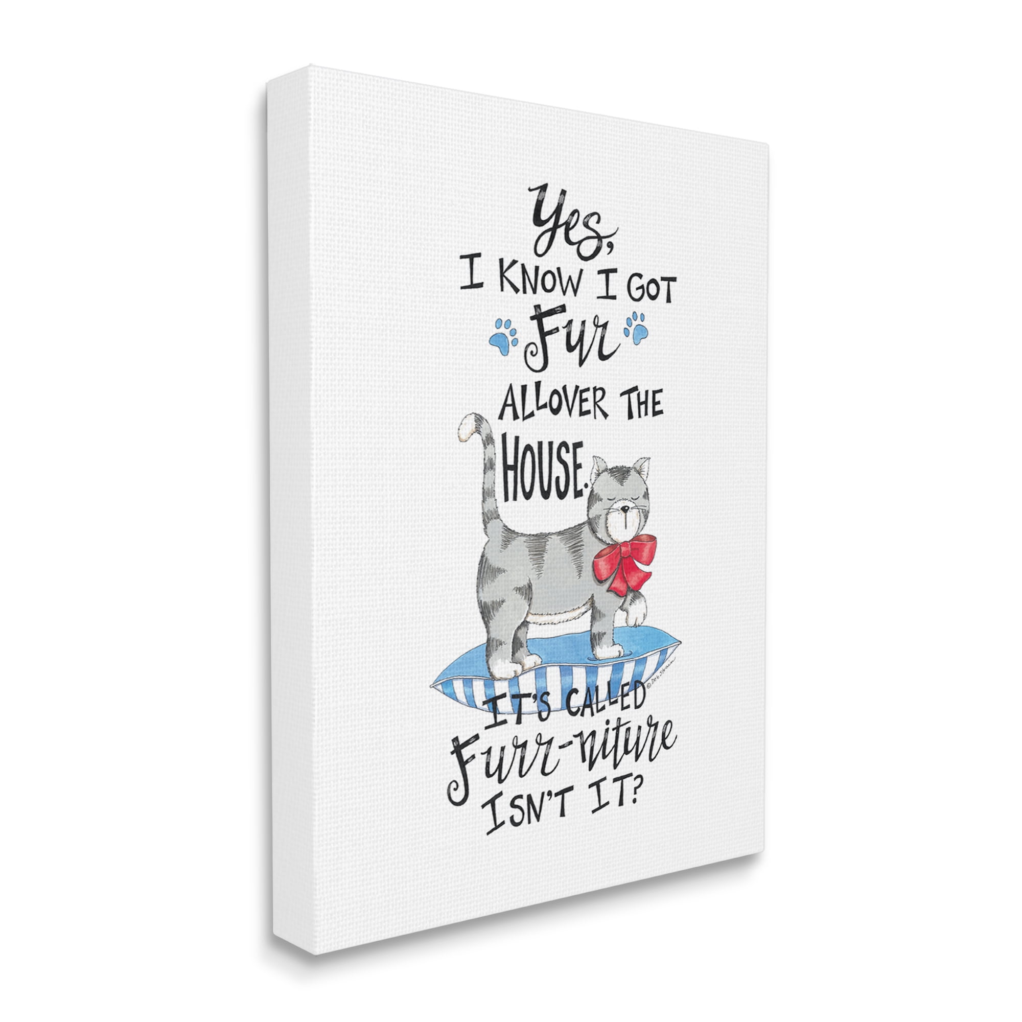 Stupell Industries Furr-niture Funny Cat Animals & Insects Painting Gallery Wrapped Canvas Print Wall Art, 16 x 20