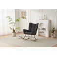 thumbnail image 4 of Nursery Rocking Chair, Fabric Upholstered Glider Rocker with High Backrest, Modern Rocking Accent Chairs Comfy Side Chair Armchair Single Chair for Nursery, Bedroom, Living Room, Office, K, 4 of 9