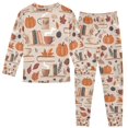 thumbnail image 2 of FORMRS Long Sleeve Top and Pants Pajama Set for Niños 2-Piece Sleepwear, Sizes 18M-8Y, Fall Acorns Pattern, 2 of 6