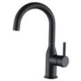 thumbnail image 1 of Wowow Grifo De Baño Negro - Fregadero De Barra Monomando De Acero Inoxidable Mezclador De Lavabo De Arco Alto - Grifo De Cocina Pequeño Con Mangueras De Suministro, 1 of 5