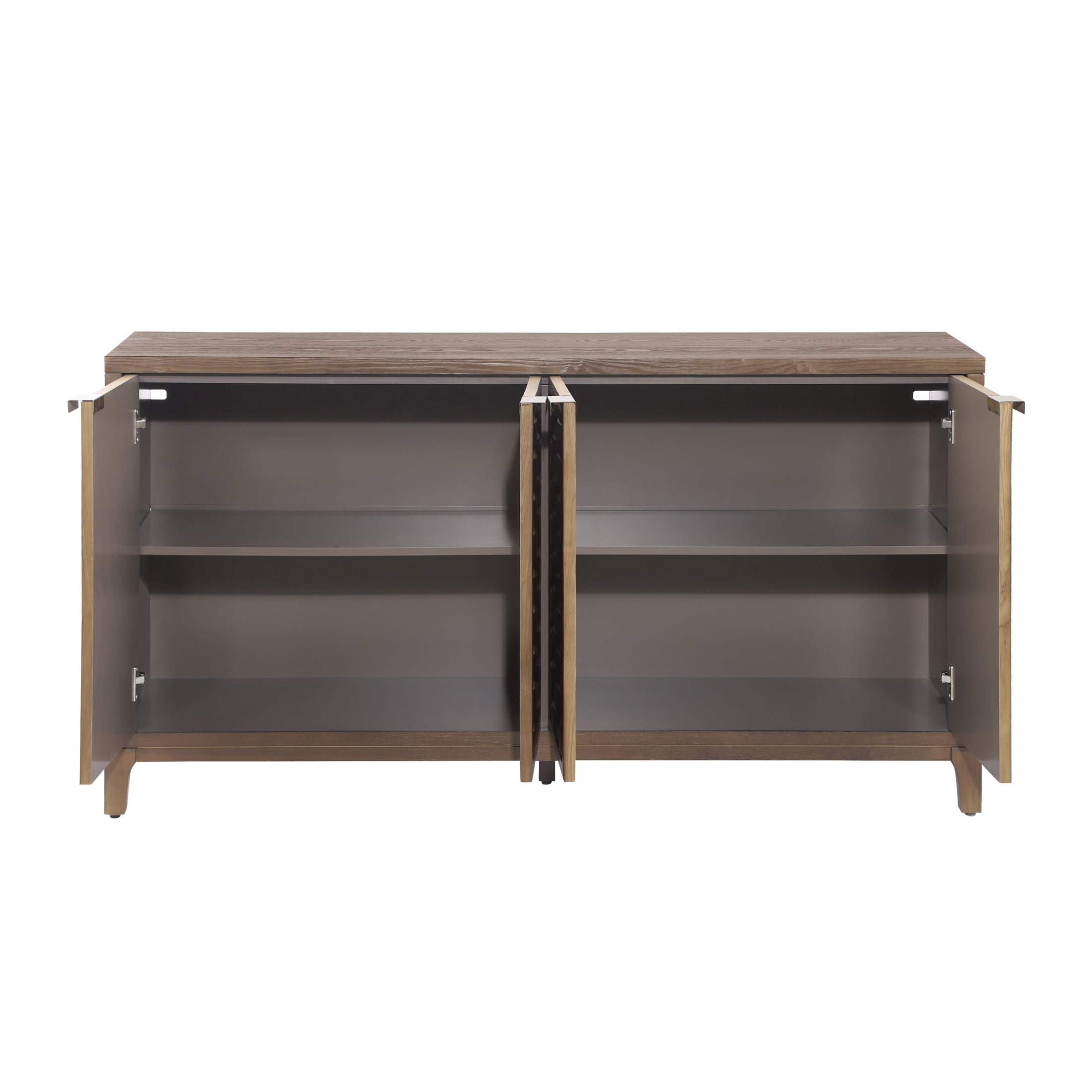 Christopher Knight Home 59" Modern Sideboard Storage Cabinet with Woven Fronts, 4 Doors, Brown