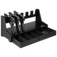 thumbnail image 1 of 6-Slot Pistol Gun Rack with Drawer, 17.5 x 7.7 x 8.5 Inches Real Wood Handgun Rack Holder, Gun Cabinet Accessories, Rustic Style Gun Rack Organizer, 1 of 5