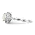 thumbnail image 3 of White Sterling Silver Ring Band Fashion Round (4 Prong) Cubic Zirconia CZ Clear Opal, Lab Created Phenomena, 3 of 5