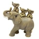 thumbnail image 1 of Adorno de resina/juego de elefantes bebés montando una estatua de elefante animal amarillo 4 piezas, 1 of 8