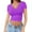Purple, variant on Prolriy Shirts for Women, Women's Soft Workout Sexy Slim Casual Short Sleeved V Neck Crop Top Womens Tops Spring Summer Tops for Women Blue S