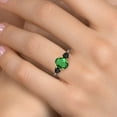 thumbnail image 4 of Gem Stone King 925 Silver and 10K Yellow Gold Green Nano Emerald and Black Onyx Engagement Ring for Women | 2.26 Cttw | Oval 9X7MM | Gemstone May Birthstone | Size 5, 4 of 6