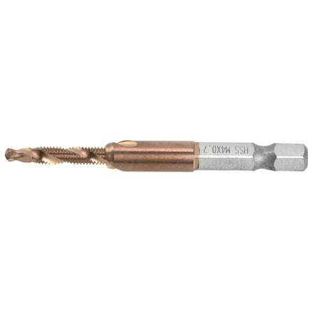 

clearance High Speed Steel 6.35mm Hex Shank Tap Drill Bit Compound Tap for Internal Chip Removal (M4)