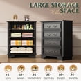 thumbnail image 6 of GALAXHERO Farmhouse 4 Drawer Dresser for Bedroom, Tall Wood Chest of Drawers, Vintage Dressers with Double Rustic Handles for Living Room, Black, 6 of 7