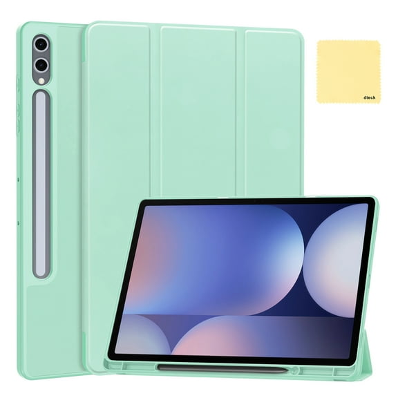 Dteck Tablet PC Cover For Samsung Galaxy Tab S10 Plus 12.4" 2024 SM-X820, Ultra Slim Case for Galaxy Tab S10 Case Auto Wake Sleep,Soft TPU Protective Case Smart Cover w/Pencel Holder, Mint