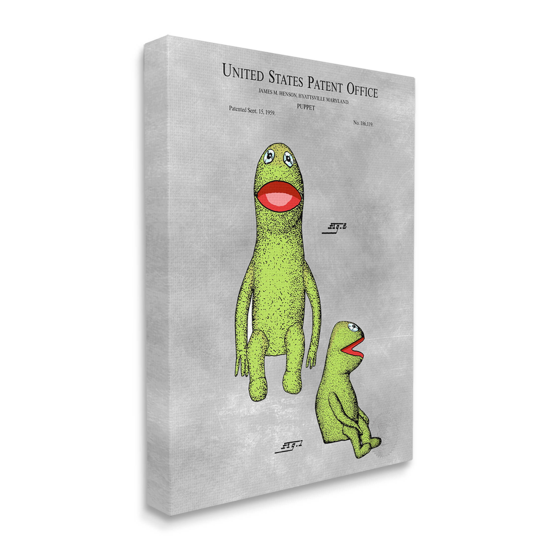 Stupell Industries Vintage Frog Puppet Diagram Graphic Art Gallery Wrapped Canvas Print Wall Art, Design by Karl Hronek