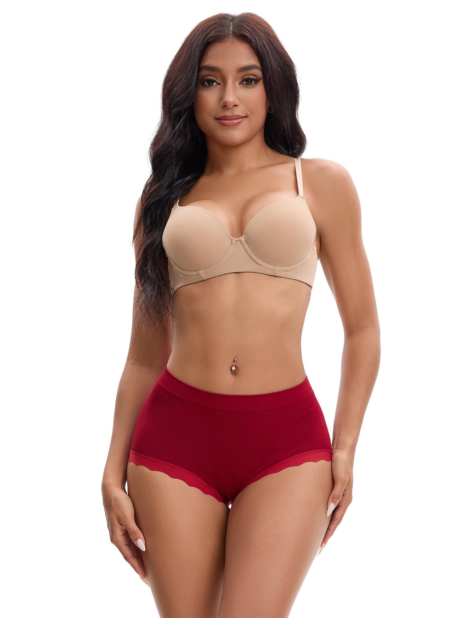 Unique Bargains High Waisted Tummy Control Briefs XL Red