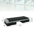 thumbnail image 2 of FlexWave 43-inch Aerobic Step Platform, Adjustable Fitness Stepper with 4 Adjustable Step Risers, Aerobics Stepper Workout Stepper for Aerobic Strength and Training in Home Gym, Gray, 2 of 7