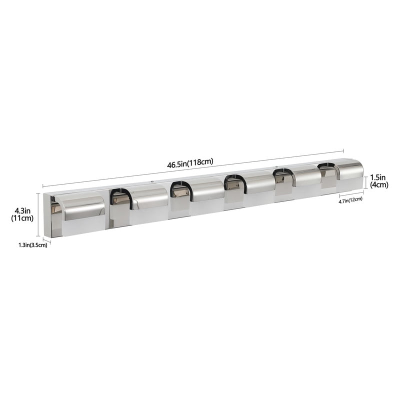 6-Light Modern LED Vanity Lights for Bathroom, Chrome Finish with Acrylic Shades, Wall Mounted Dimmable Fixture for Mirror and Sink Area