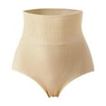 thumbnail image 4 of BLTIBY High Waisted Panties for Women Solid Color Postpartum Waist Shaping Tummy Control Hip Lifting Lace Briefs Fashion Comfortable Beige M, 4 of 4