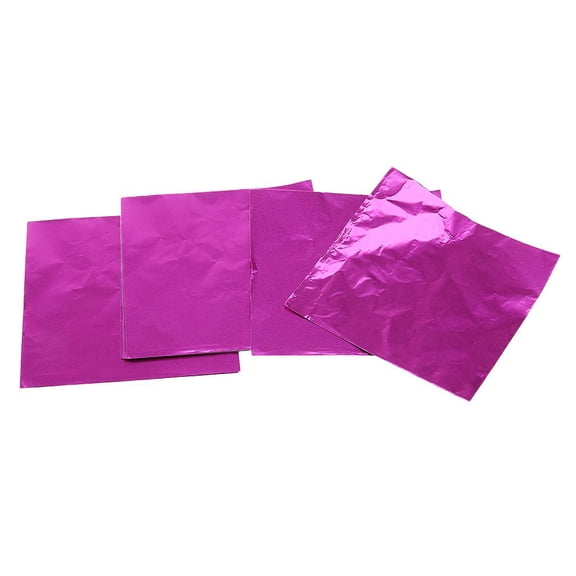 100 Uds Envoltorios de papel de aluminio Zulema Envoltorios cuadrados de aluminio 8x8cm Rosado