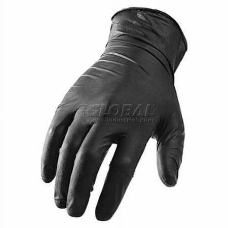 Ni-Flex Disposable Powder & Latex Free Nitrile Gloves, Large, Black, 100/Box