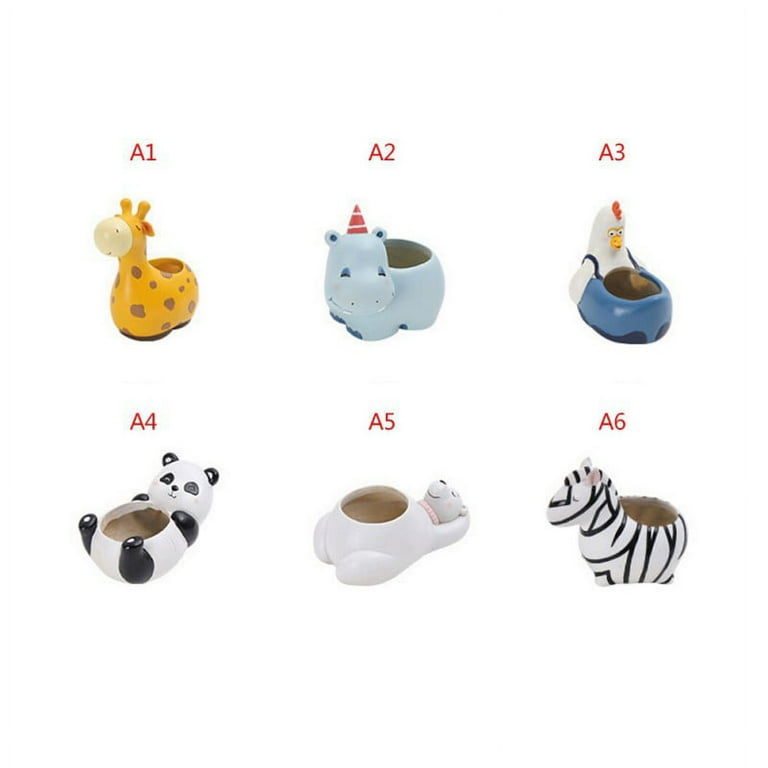 ENJOY Cute Hippo Succulent Pots With Drainage Resin Mini Flower Pot Garden Plants Vase Desk Flower Decoration ENJOY Cute Hippo Succulent Pots With Drainage Resin Mini Flower Pot Garden Plants Vase Desk Flower Decoration