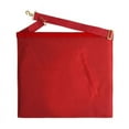 thumbnail image 5 of ROYAL ARCH CHAPTER APRON - RED VELVET WITH TRIPLE TAU INSIGNIA AND GOLDEN FASTENER, 5 of 5