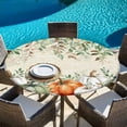 thumbnail image 6 of Thanksgiving Round Tablecloth, Fitted Table Cover with Elastic for 45"-54" Round Tables, Sage Green Orange White Pumpkin Eucalyptus Table Cloth Outdoor Indoor Dinning Party Waterproof Tablecloths, 6 of 7