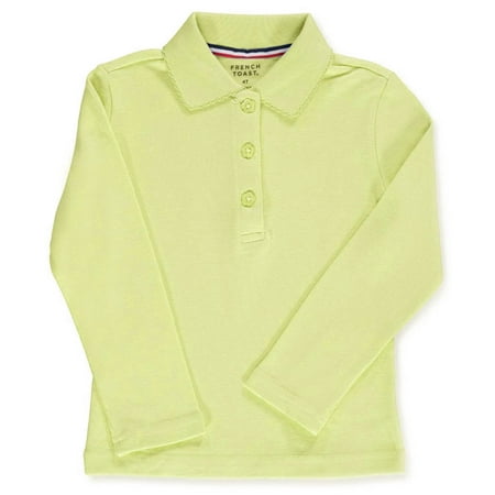 

French Toast Little Girls Toddler L/S Fitted Knit Polo With Picot Collar (Sizes 2T - 4T)