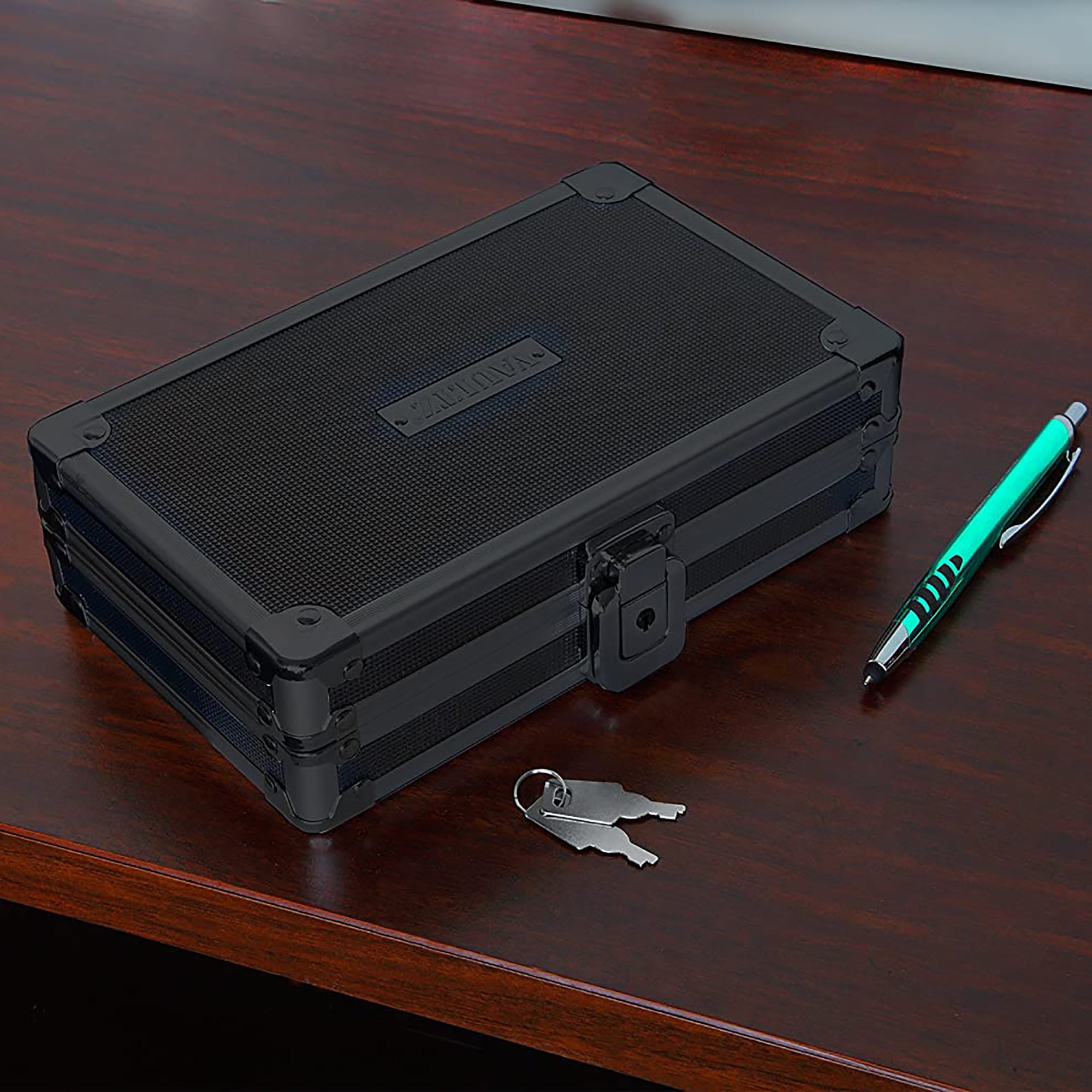 Vaultz Locking Pencil Box, Tactical Black Design, Key Lock Vaultz Locking Pencil Box, Tactical Black Design, Key Lock