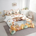 thumbnail image 3 of Manfei Cute Rustic Cow Bedding Comforter Set 7-Piece for Kid, Autumn Harvest Pumpkin King Bedding Sets, Maple Leaf Reversible Bed Sheets, Microfiber Bedroom Decor, 3 of 7