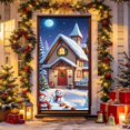 thumbnail image 7 of Christmas Door Tapestry Xmas Front Door Hanging Decor Holiday Party Cloth Door Curtain Christmas Door Cover for Home Bedroom Wdoor Holiday Decoration and Gift, 7 of 7