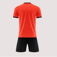 thumbnail image 4 of CYRBOKO Athletic Outfit Sets for Boys, Running Short Sleeve Quick-dry Elastic Waist Sports T-Shirt and Shorts Orange Size 6-8 T, 4 of 5
