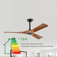 thumbnail image 3 of 52" Ceiling Fan, Modern Reversible DC Motor with 3 Blades Remote Control Ceiling Fans, 3 of 8