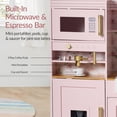 thumbnail image 6 of Best Choice Products Deluxe Wooden Pretend Play Kitchen with Island and Espresso Machine - Pink, 6 of 10