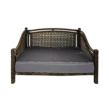 UPC: 0601393525219 | Iconic Pet Maharaja Rattan Pet Bed – Indoor/Outdoor