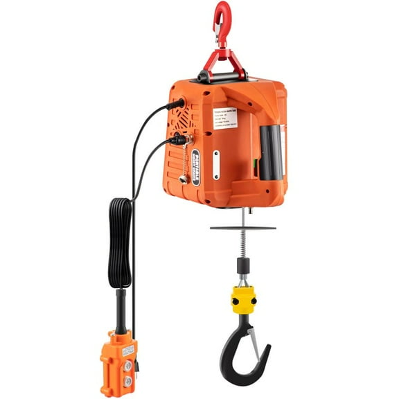 3-in-1 Electric Hoist Winch, 1100lbs Portable Electric Winch, 1500W 110V Power Winch Crane, 25ft Lifting Height, w/Wire and Wireless Remote Control