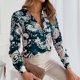 thumbnail image 5 of Camisas Casuales Camisas de solapa casual para mujer Blusa de dama de moda estampada de manga larga (azul L) Ygjytge para Mujer Azul T M, 5 of 7