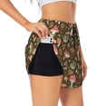 thumbnail image 3 of Lsque Mushrooms and Autumn Printed Women's Running Shorts with Liner Pockets,Elastic Quick Dry Workout Athletic Gym Yoga Shorts,Womens High Waist Shorts-Large, 3 of 9
